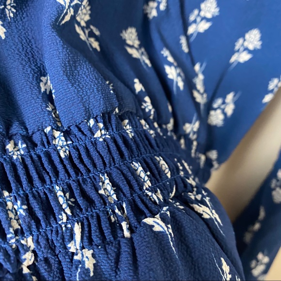 Y2K Romper Womens XS Flowy Floral Long Sleeve Bell Drapey Indie Flowey‎ Milky - Picture 3 of 10